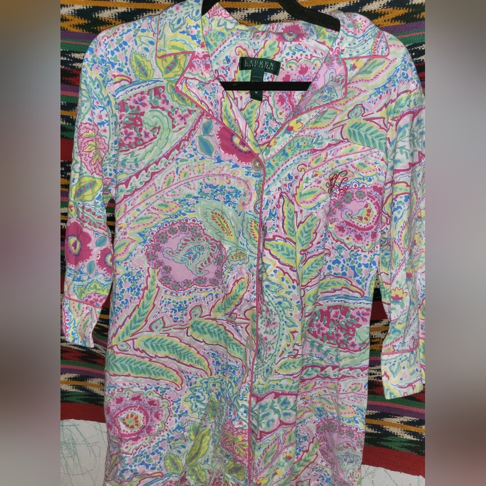 Ralph Lauren Vibrant Paisley Womens Sleep Shirt *see details*